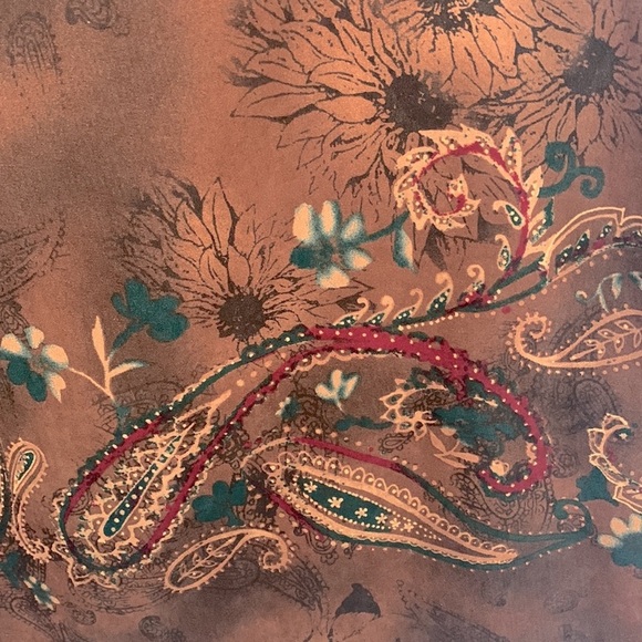 Requirements Petite Autumn Fall High Waisted Women’s Size 8P Paisley Brown Skirt - Picture 9 of 12